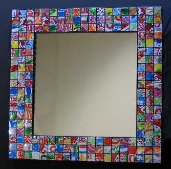 Mirror made of Soda Cans.